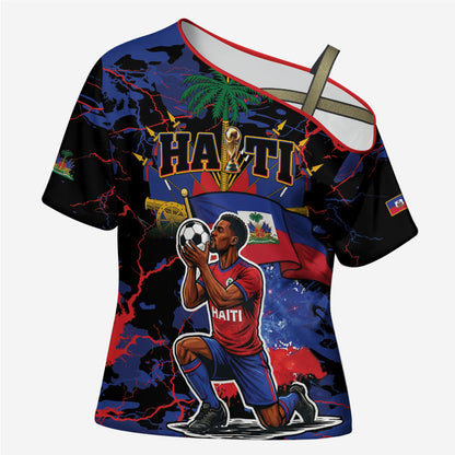 Personalized Haiti Soccer Pride Cross Shoulder Shirt Ayiti Nan Mondyal 2026