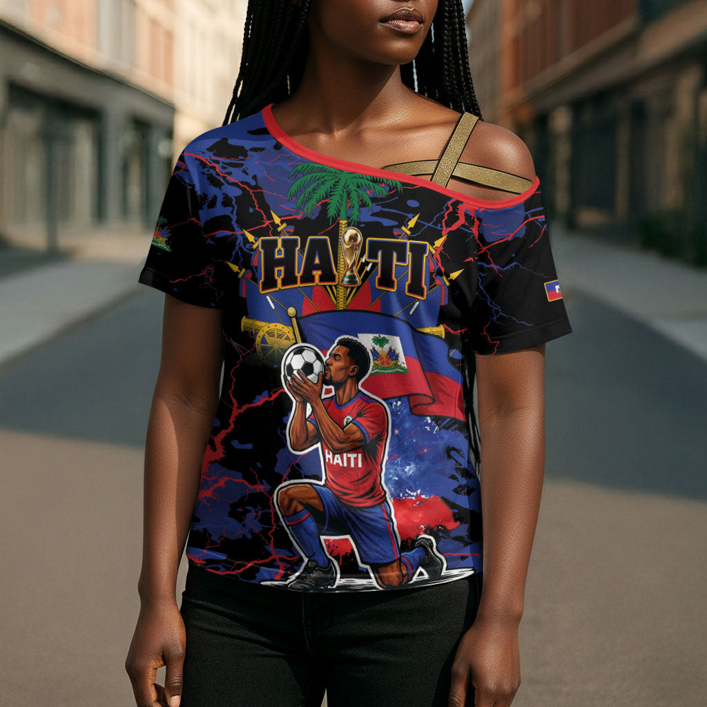 Personalized Haiti Soccer Pride Cross Shoulder Shirt Ayiti Nan Mondyal 2026