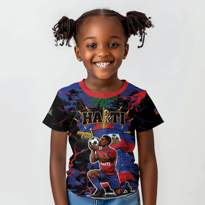 Personalized Haiti Soccer Pride Kid T shirt Ayiti Nan Mondyal 2026