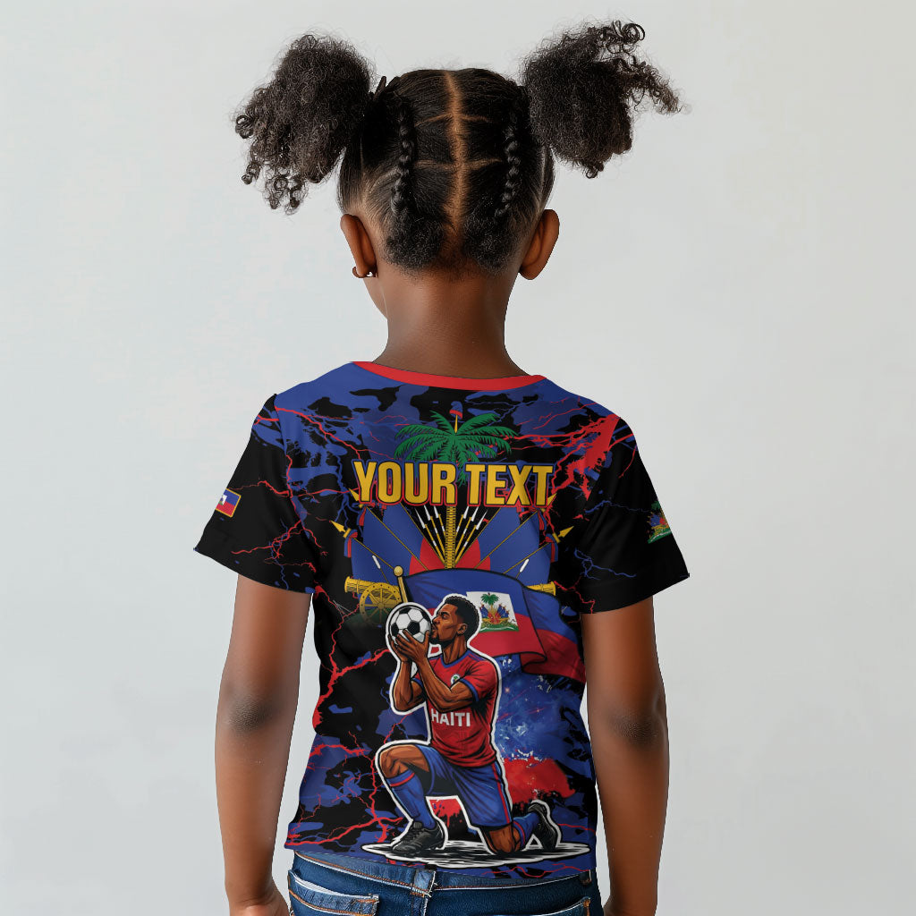 Personalized Haiti Soccer Pride Kid T shirt Ayiti Nan Mondyal 2026