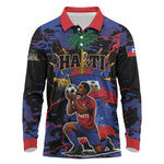 Personalized Haiti Soccer Pride Long Sleeve Polo Shirt Ayiti Nan Mondyal 2026