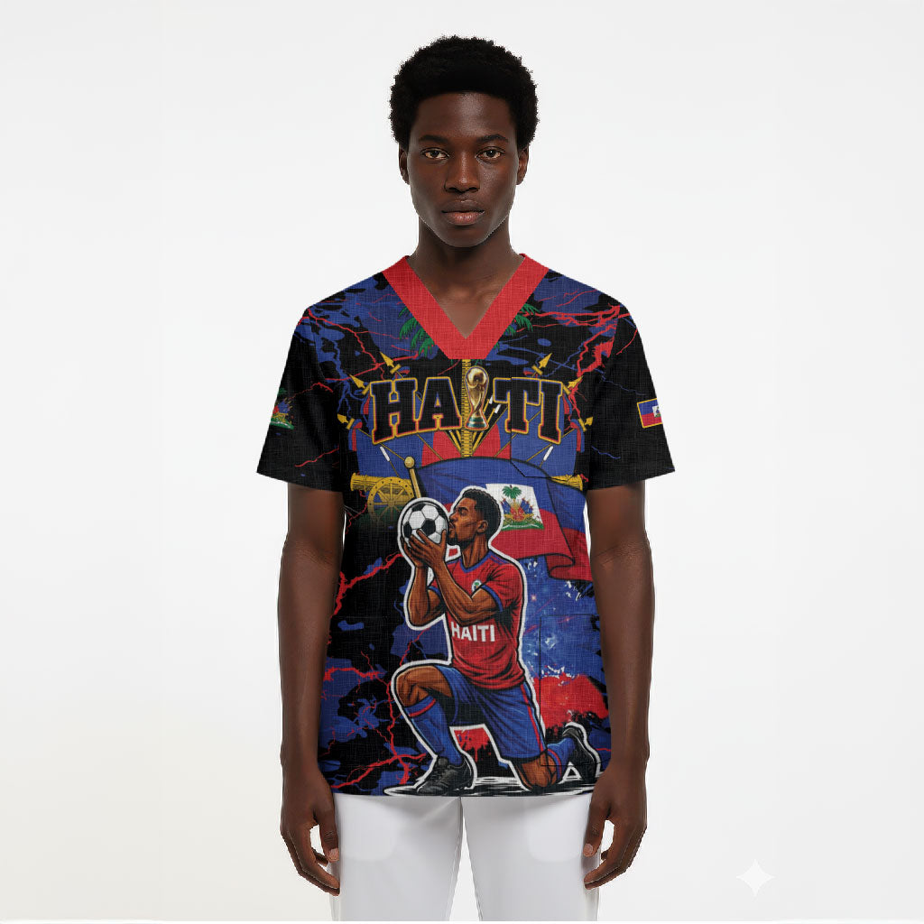 Personalized Haiti Soccer Pride Scrub Top Ayiti Nan Mondyal 2026