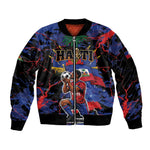 Personalized Haiti Soccer Pride Sleeve Zip Bomber Jacket Ayiti Nan Mondyal 2026