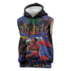 Personalized Haiti Soccer Pride Sleeveless Hoodie Ayiti Nan Mondyal 2026