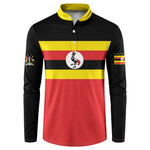 Uganda Flag Stylized Button Sweatshirt Jamhuri ya Uganda