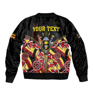 Personalised Uganda 64th Anniversary Bomber Jacket Happy Independence Day