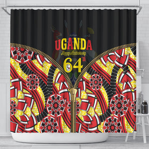 Uganda 64th Anniversary Shower Curtain Happy Independence Day