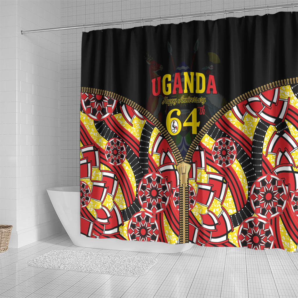Uganda 64th Anniversary Shower Curtain Happy Independence Day