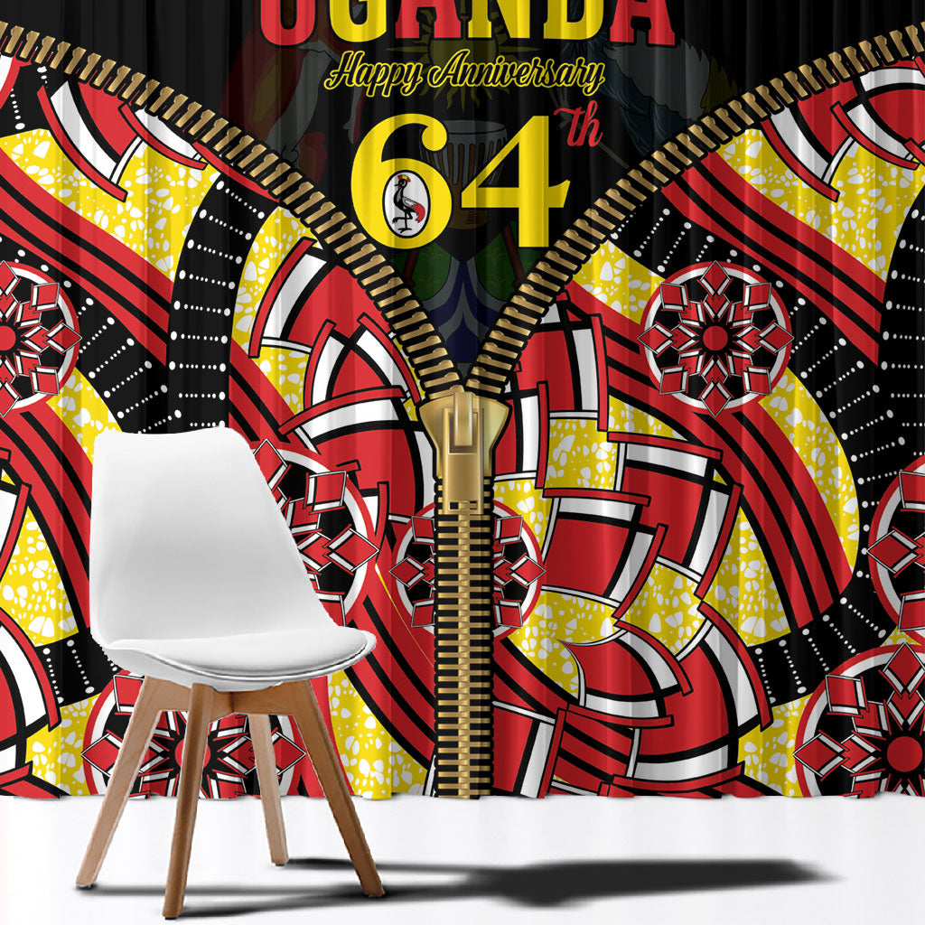Uganda 64th Anniversary Window Curtain Happy Independence Day