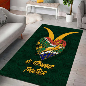 South Africa Rugby Area Rug - Stronger Together, Stronger Forever, Bokke World Cup