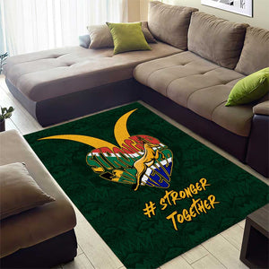 South Africa Rugby Area Rug - Stronger Together, Stronger Forever, Bokke World Cup