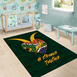 South Africa Rugby Area Rug - Stronger Together, Stronger Forever, Bokke World Cup