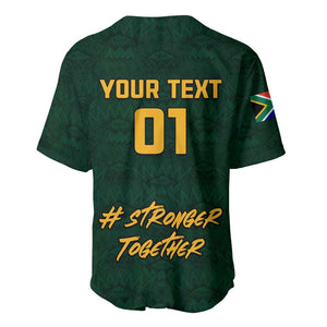 Custom South Africa Rugby Baseball Jersey - Stronger Together, Stronger Forever, Bokke World Cup