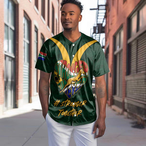 Custom South Africa Rugby Baseball Jersey - Stronger Together, Stronger Forever, Bokke World Cup