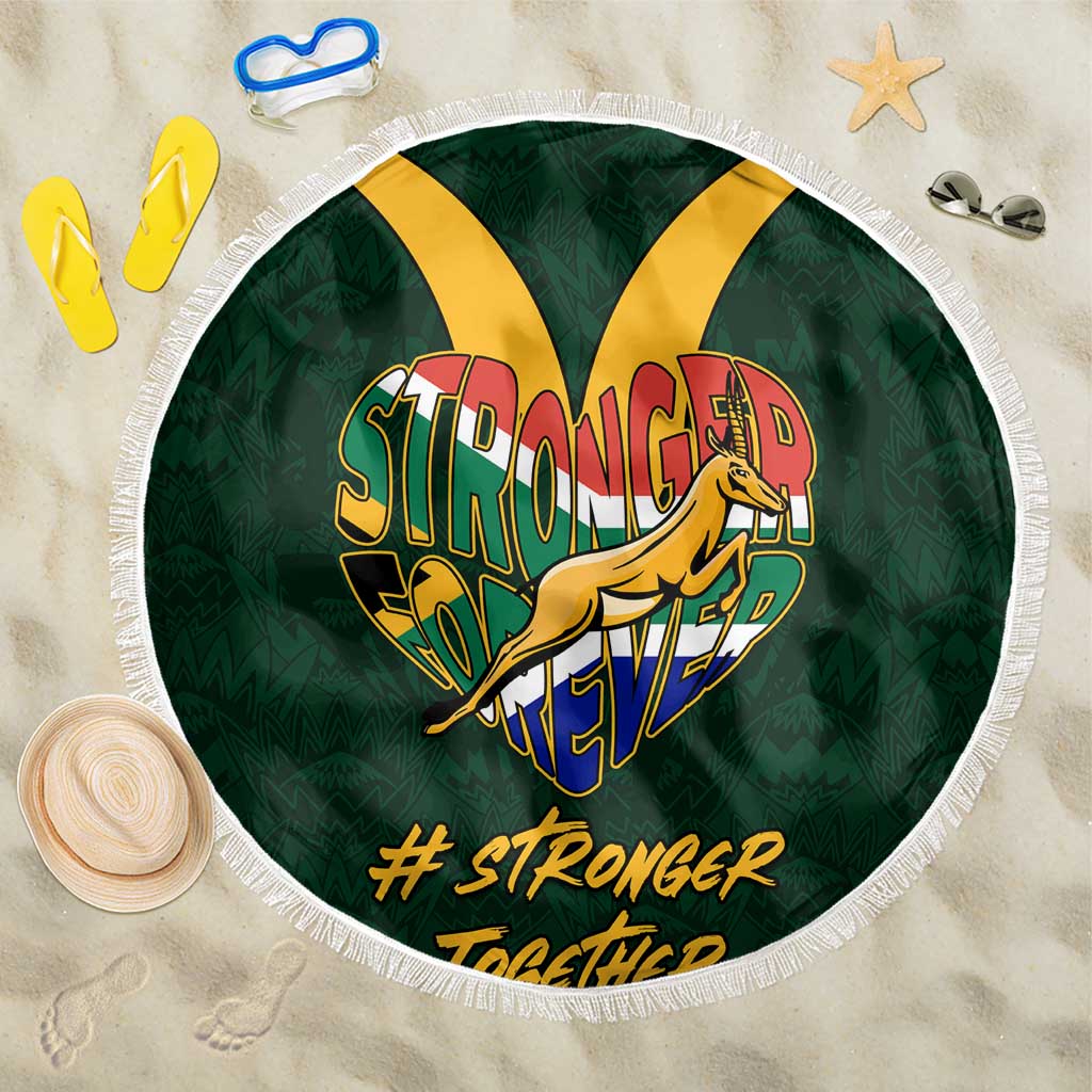 South Africa Rugby Beach Blanket - Stronger Together, Stronger Forever, Bokke World Cup