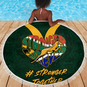 South Africa Rugby Beach Blanket - Stronger Together, Stronger Forever, Bokke World Cup