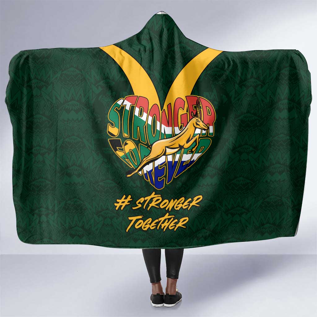 South Africa Rugby Hooded Blanket - Stronger Together, Stronger Forever, Bokke World Cup