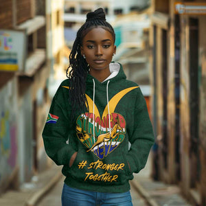 Custom South Africa Rugby Hoodie - Stronger Together, Stronger Forever, Bokke World Cup