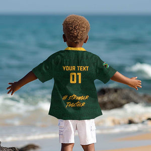 Custom South Africa Rugby Kid Hawaiian Shirt - Stronger Together, Stronger Forever, Bokke World Cup