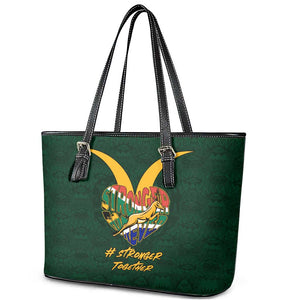 South Africa Rugby Leather Tote Bag - Stronger Together, Stronger Forever, Bokke World Cup