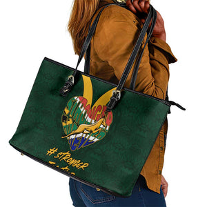 South Africa Rugby Leather Tote Bag - Stronger Together, Stronger Forever, Bokke World Cup