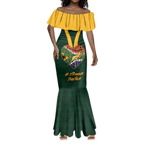 Custom South Africa Rugby Mermaid Dress - Stronger Together, Stronger Forever, Bokke World Cup