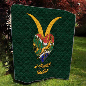 South Africa Rugby Quilt - Stronger Together, Stronger Forever, Bokke World Cup