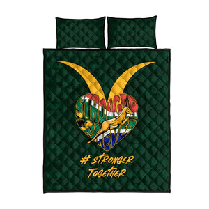 South Africa Rugby Quilt Bed Set - Stronger Together, Stronger Forever, Bokke World Cup