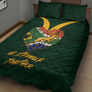 South Africa Rugby Quilt Bed Set - Stronger Together, Stronger Forever, Bokke World Cup