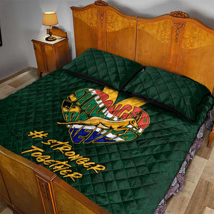 South Africa Rugby Quilt Bed Set - Stronger Together, Stronger Forever, Bokke World Cup