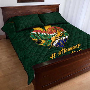 South Africa Rugby Quilt Bed Set - Stronger Together, Stronger Forever, Bokke World Cup