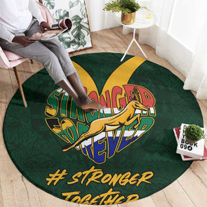 South Africa Rugby Round Carpet - Stronger Together, Stronger Forever, Bokke World Cup