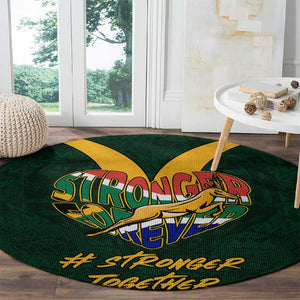 South Africa Rugby Round Carpet - Stronger Together, Stronger Forever, Bokke World Cup