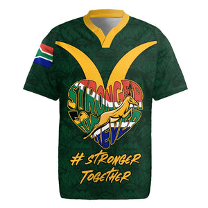 Custom South Africa Rugby Rugby Jersey - Stronger Together, Stronger Forever, Bokke World Cup