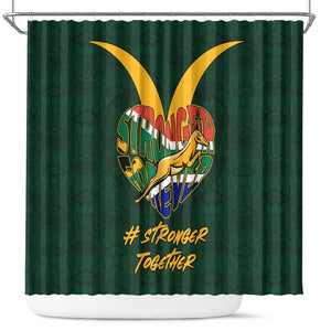 South Africa Rugby Shower Curtain - Stronger Together, Stronger Forever, Bokke World Cup