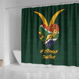 South Africa Rugby Shower Curtain - Stronger Together, Stronger Forever, Bokke World Cup