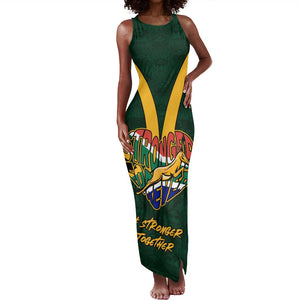 Custom South Africa Rugby Tank Maxi Dress - Stronger Together, Stronger Forever, Bokke World Cup