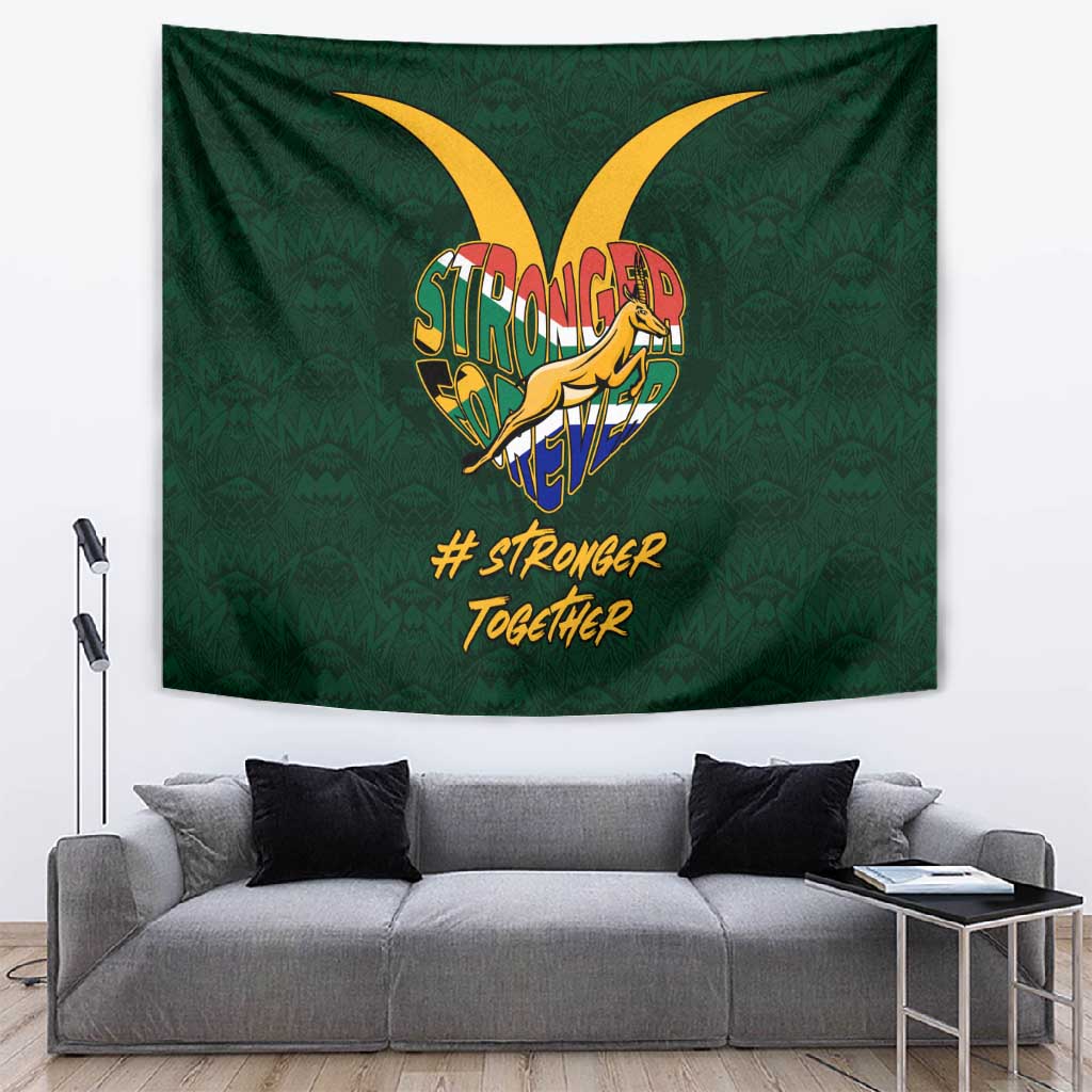 South Africa Rugby Tapestry - Stronger Together, Stronger Forever, Bokke World Cup