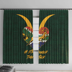 South Africa Rugby Window Curtain - Stronger Together, Stronger Forever, Bokke World Cup