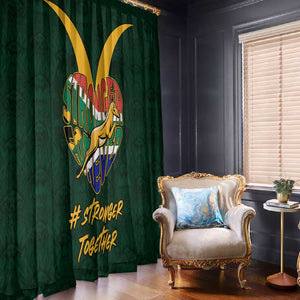 South Africa Rugby Window Curtain - Stronger Together, Stronger Forever, Bokke World Cup