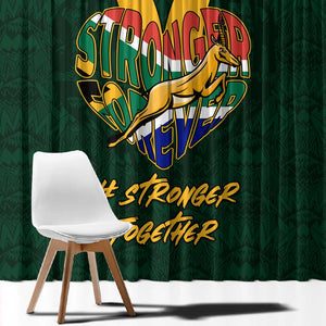 South Africa Rugby Window Curtain - Stronger Together, Stronger Forever, Bokke World Cup