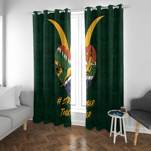 South Africa Rugby Window Curtain - Stronger Together, Stronger Forever, Bokke World Cup