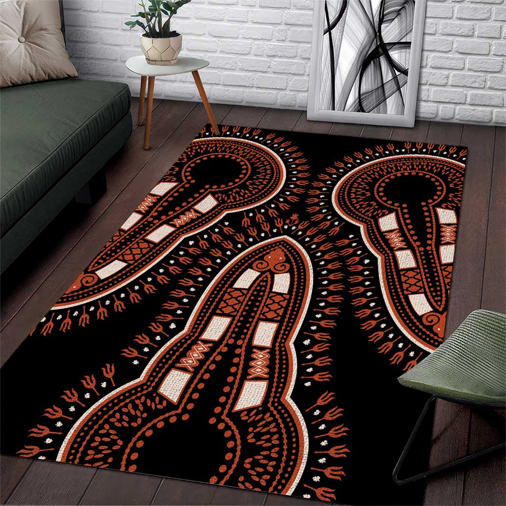 African Dashiki Area Rug Afro Vintage Pattern