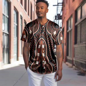 African Dashiki Baseball Jersey Afro Vintage Pattern