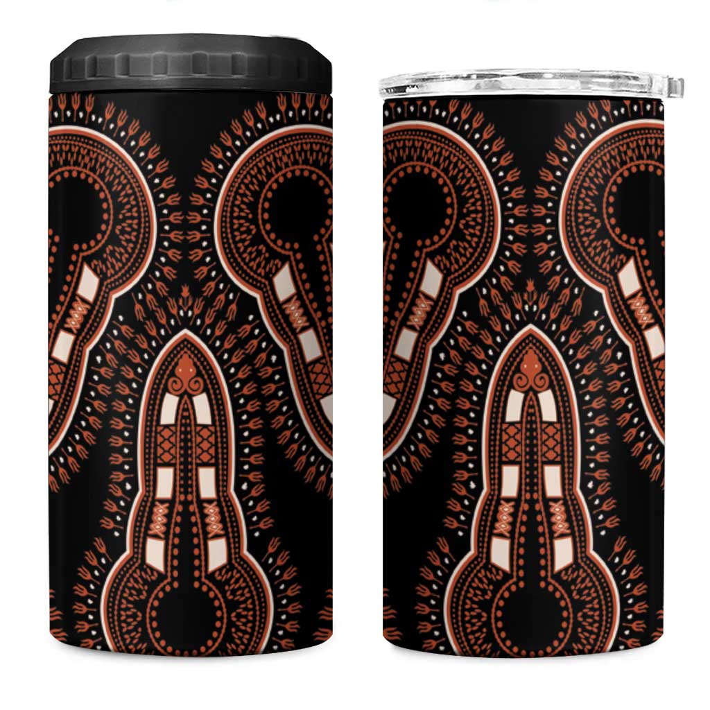 African Dashiki 4 in 1 Can Cooler Tumbler Afro Vintage Pattern