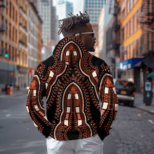 African Dashiki Hoodie Afro Vintage Pattern