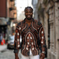 African Dashiki Long Sleeve Button Shirt Afro Vintage Pattern