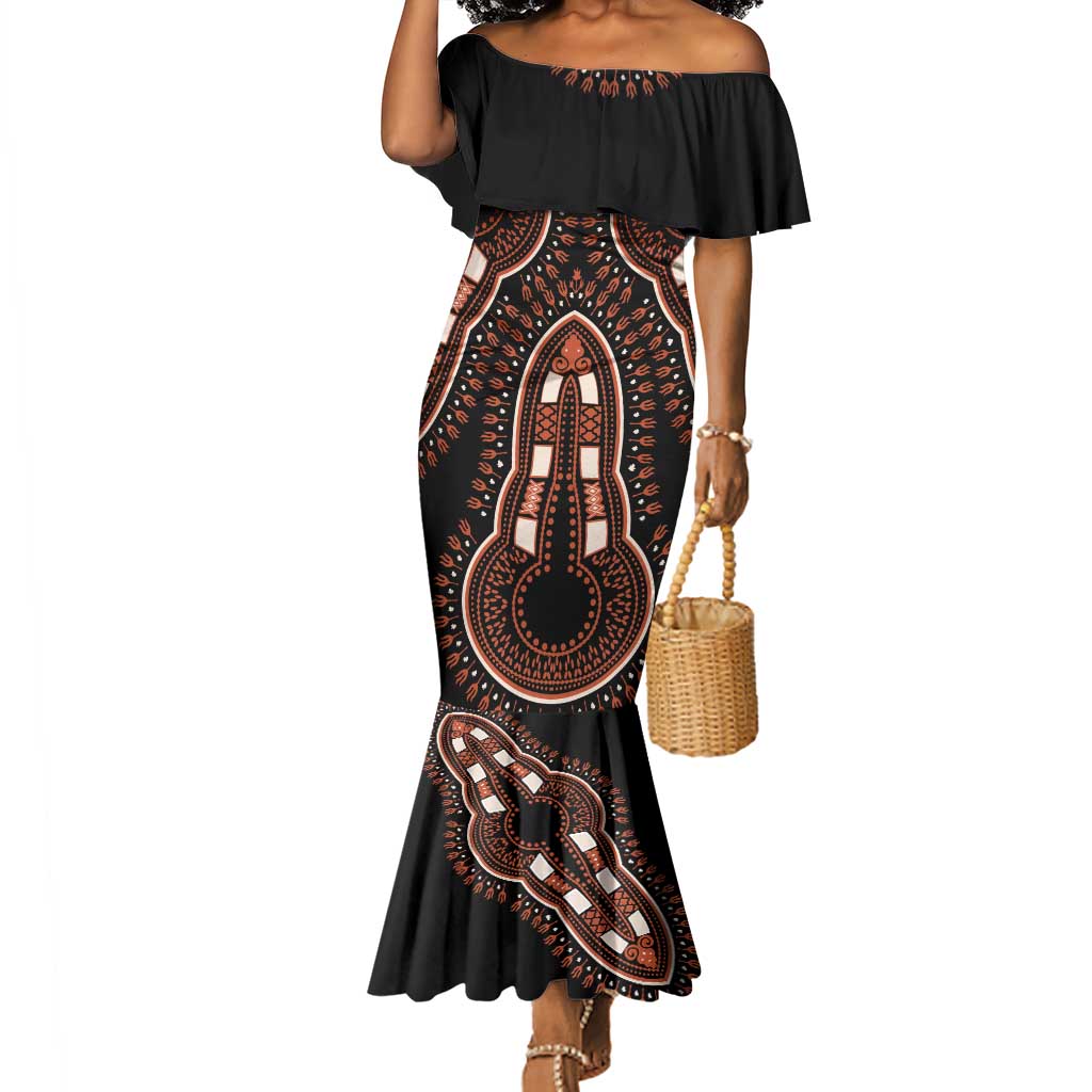 African Dashiki Mermaid Dress Afro Vintage Pattern