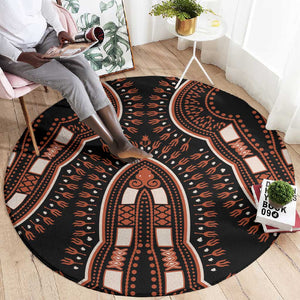 African Dashiki Round Carpet Afro Vintage Pattern