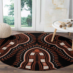 African Dashiki Round Carpet Afro Vintage Pattern